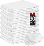 Nabob Wipers New Lint Free Cloth (30 Pack) - 100% Cotton Cleaning Rags Exact Cut - Premium White Rags for Cleaning House - White Rags for Dusting, Staining, Polishing, Painting 18"x18"