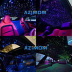 AZIMOM Car Use 6W RGBW 200pcs 0.03in 6.5ft Fiber Optic Lights Starlight Ceiling Light Kit End Glow Optic Cable Music Mode APP Remote Sensory Lighting Indoor Home Headliner Decoration