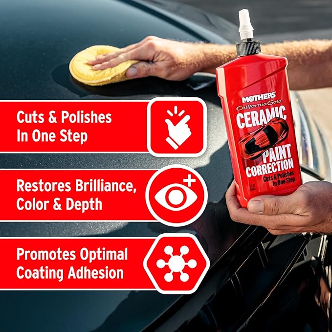 Mothers California Gold Ceramic Paint Restorer & Rejuvenation Bundle | Boost Beading, Correct Scratches and Water Spots, Restore Color, Gloss and Shine (3 Piece Bundle)