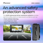 Pioneer VREC-H520DC Dual Dash Cam Front and Rear Car Camera - Large Screen, 2K Resolution, Starvis Night Vision, 140 Degree Wide Lens, ADAS Safety Alerts, Built In GPS, Impact Detection, 24/7 Coverage
