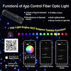 AKEPO 6W Fiber Optic Engine Driver Replacement, RGBW Lamp Beads + Music Activated + APP Control + 28-Key Remote Control for Car Headliner Star Home Star Ceiling Kit