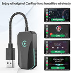Wireless CarPlay Adapter, 2025 Upgraded Dual-Band (2.4GHz/5GHz) WiFi, Converts Wired to Wireless CarPlay, More Stable & Auto-Connect, Plug & Play for OEM Wired CarPlay Cars & iPhone iOS 10+ (Black).