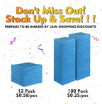 HOMEXCEL Blue Microfiber Cleaning Cloths 100 Pack, Reusable Cleaning Rags Shop Towels - Bulk Multipurpose Microfiber Towels, Lint Free Cleaning Towels for Car, House & Kitchen, 11.5 x 11.5 inch