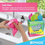 UNIMADE Microfiber Cleaning Cloth, 120 Pack Reusable Paper Towels Microfiber Towels for Cars Lint Free Washable Tissues Shop Rags with Dispenser Box for Home Kitchen Automotive, 11"x 9", Multicolor
