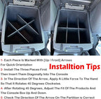 EDBETOS Center Console Organizer Insert Dividers Compatible with Toyota Tacoma 2016 2017 2018 2019 2020 2021 2022 2023 3rd Gen Tacoma Accessories Armrest Interlock Secondary Storage ABS Material