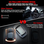 4G LTE Dash Cam with Live Streaming, Car Vandalism Surveillance Security Camera with Dual 155° Front & 180° Inside Camera, GPS Tracking, Radar Detect, G-Sensor, OBD II, 24/7 Parking Monitor