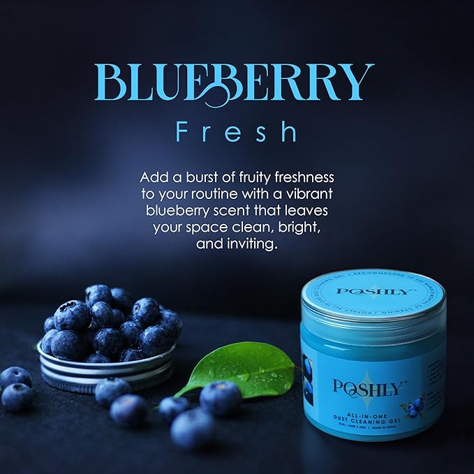 Car Cleaning Gel Putty, Reusable Dust Removal for Keyboard, Car Interior, Air Vents, Dashboard & Tight Spaces | Auto Detailing Putty (Blueberry Scent)