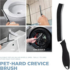 TQRR 3Pcs Cleaning Brush- Includes 1 Soft Bristle Cleaning Brush, 2 Hard Crevice Brush, Bathroom Cleaning Brush, Multifuntianal Grout Brush, Cleaning Tools for Auto Vent Wheel Kitchen House (Black)