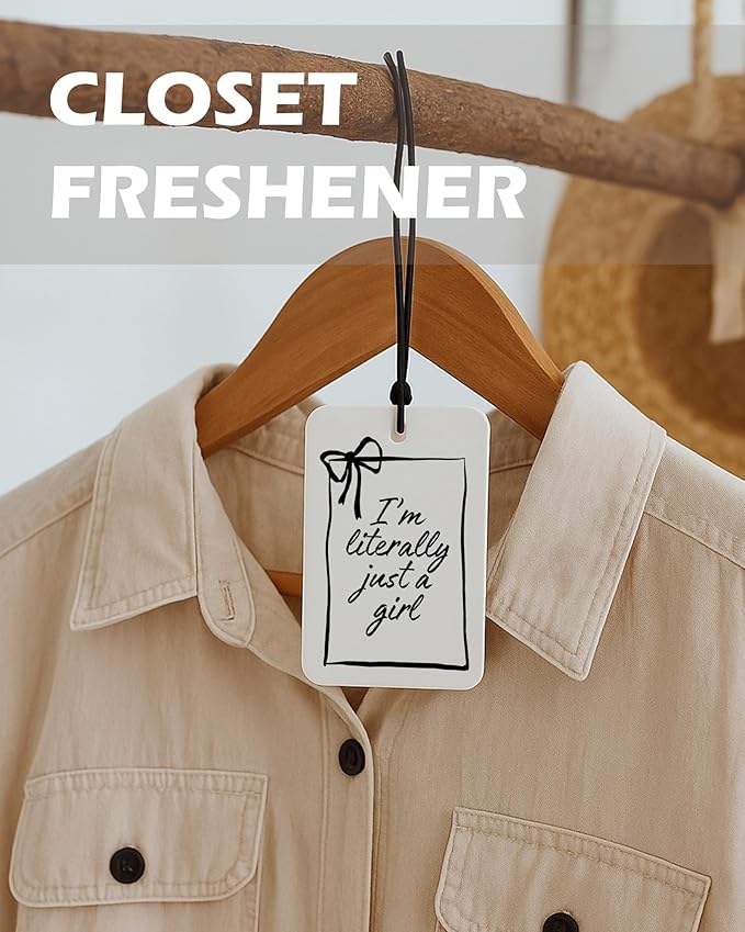 Coquette Black Bow Cherry Cologne Car Air Freshener 4 Pcs, Retro Preppy Cherry Poker Ticket Hanging Air Freshener for Cars Bathroom Dorm Books Decor, Vintage Accessories Gifts for Women Girls
