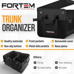 FORTEM Trunk Organizer with Cooler For SUV Car Organizer and Storage, Collapsible Multi-Compartment, Perfect Christmas Gifts For Men, Women, 1680D Oxford, Non Slip Bottom, Straps, Soft Cover 110L