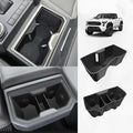 Muslogy Center Console Front&Rear Cup Holder Inserts Compatible with 2024 2025 2026 Toyota Tacoma Accessories Middle Console and Rear Armrest CupHolder Silicone Rubber Organizer 2PCS Set