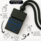 Car Diffuser Duo “Savage & Night Blue” – Inspired by Bestselling Men’s Fragrances – 90-Day Duration – Premium Car Air Fresheners - Fragrance By Sasso