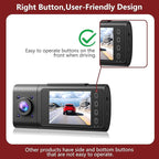 3 Channel Dash Cam Front and Rear Inside,Dash Cam pro 2025,Interior Car Camera,2.5K Single Front,Dash Camera for Cars with IR Night Vision,24Hr Parking Monitor 1S Recording,Free 64G Card