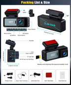 4K Dual Dash Cam Front and Rear, 4K+1080P FHD Car Camera,Dash Camera for Cars Car Camera with GPS WiFi App Control 150° Wide Angle Night Vision G-Sensor Loop Recording 24H Parking Monitoring