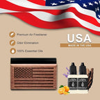 AirPurelle Car Air Freshener with Metal Clip Wood Air Freshener, 100+ Days Long Lasting Woody Citrus Scent, Includes 2x 10ML Refills, 0.68 FL OZ, Made in USA, Car Auto Accessories