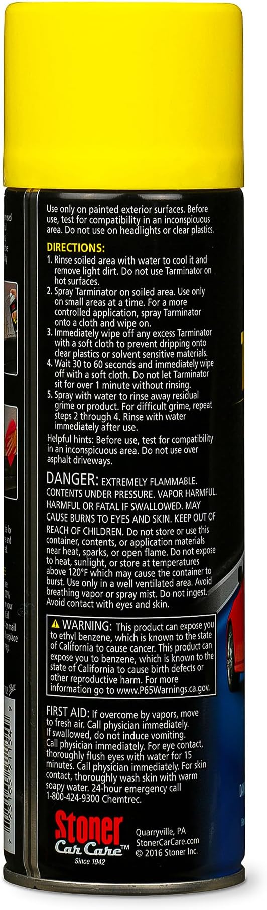 Stoner Car Care 91154-12PK Tarminator Tar, Sap, and Asphalt Remover – Fast Acting Tar and Sap Remover for Cars – Clear Coat Safe Auto Cleaner for Paint, Chrome and Wheels – 10 oz (Pack of 12)