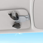 Sotfamily Sunglass Holder for Car Visor, Suede Cloth Magnetic Sunglass Organizer for Car Accessories, 2 Packs, Light Gray