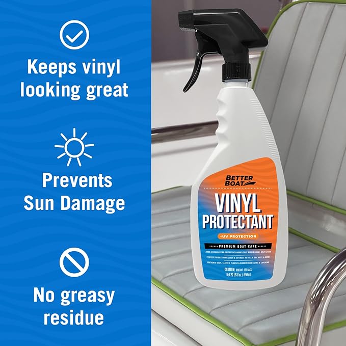 Boat Vinyl Cleaner Upholstery and Seat Cleaner Protectant for Marine Vinyl Windows and Pontoon Interiors Effective Boat Cleaning Supplies and Conditioner Products