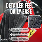 Premium DryStang Car Drying Towel, 1400 GSM Extra Large 24"x36" Double Sided Microfiber Drying Towel Car Truck, Durable XL, Ultra Absorbent Drying Towel, No Lint, No Scratch, No Water Spots, No Streak