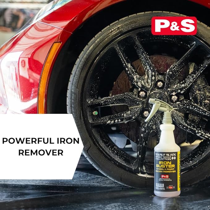 P & S PROFESSIONAL DETAIL PRODUCTS Iron Buster Wheel & Paint Decon Remover - pH Balanced, Safe on Alloy, Chrome, Steel & Aluminum Wheels - 1 Gallon
