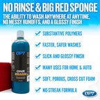 Optimum No Rinse Version 5 (32 Oz), Microfiber Drying Towel, and Big Red Sponge (BRS) Car Cleaning Kit, ONR Rinseless Car Wash, Drying Towel, and Wash Sponge for Washing and Auto Detailing