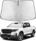 EcoNour Windshield Sun Shade Compatible for Honda Ridgeline 2017–2026 | Custom Fit Pickup Truck Front Window Sunshade | Foldable Heat & UV Reflective Sun Visor