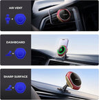 JOYMASS for MagSafe Car Mount Charger, 15W Zinc Alloy Fast Charging Magnetic Wireless Car Charger Phone Holders for Your Car Fits for iPhone 15 Pro Max Plus 14 13 12 Mini MagSafe Case - Red