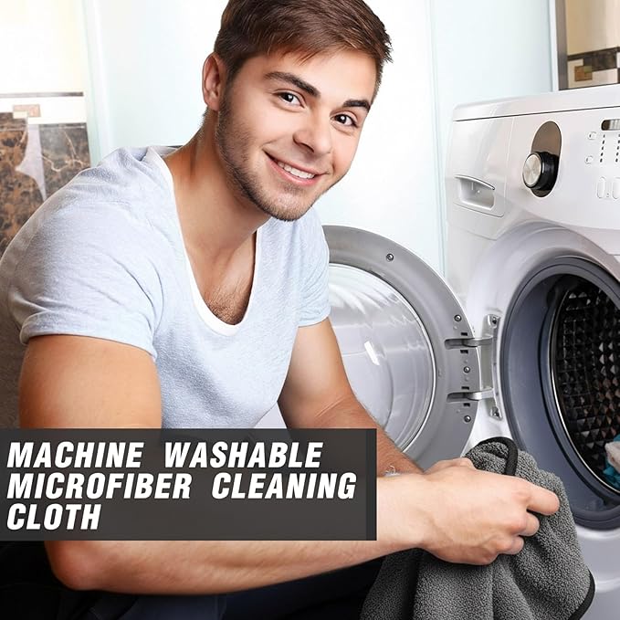 Tallew 18 Pcs Microfiber Towels:16"x16" Microfiber Drying Towels Bulk Micro Fiber Car Cleaning Cloth for Cars Drying Washing Polishing Office Windows Cleaning Household Supplies (Gray)