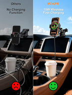 MOKPR Wireless Car Charger, Auto Clamping Car Charger Dash Windshield Air Vent Phone Holder Compatible with iPhone 17 16 15 14/13/13 Pro/12 pro/12/11/X/8, Samsung S24/S23/S22