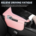 Stacool Upgraded Car Center Console Cover,Microfiber Leather Car Armrest Cover Cushion with 2 Storage Bags,Universal Car Armrest Storage Box (Pink)