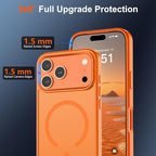 SUPFINE Magnetic for iPhone 17 Pro Max Case with Screen Protector (Compatible with MagSafe)(Military Grade Drop Protection) Translucent Matte Shockproof Phone Cover,Starry Orange