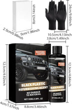 Car Black Trim Restorer, Sturdy Protective Formula, 100ml, Interior Trim Polish, Dashboard Shine Restorer, Long-Lasting Shine With Gloves And Sponge, For Dashboards, Panels, Bumpers, Or Other Interior