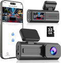 Dash Cam Front 4K, Front Dash Camera for Car with Free 32GB SD Card WiFi Mini Dashcam with APP Control, GPS, Night Vision, Parking Monitoring, G-Sensor, Loop Recording
