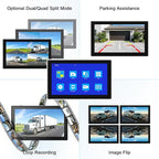 Fookoo 10.1“ Solar Magnetic Wireless Backup Camera HD 1080P DVR Touchscreen Monitor Portable 1 Min DIY Install No Drilling Rechargeable Battery Night Vision for RV Camper Trailer - DTC1004