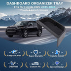 Dashboard Storage Tray Dash Organizer for Honda HRV 2026 2025 2024 2023 (Fits for 7 Inch & 9 Inch Screen) Interior Accessories Center Console Behind Screen Storage Box for 2023-2026 HR-V, Black