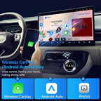 3 in 1 Mini Wireless CarPlay Adapter for iPhone,Carplay＆Android Auto＆Airplay(No Mirrorlink), iOS10+＆Android 11, Bluetooth 5.0,USB/Type-C,Plug & Play,5G-WiFi(Black)