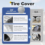 Explore Land Weatherproof Tire Covers 4 Pack Alumium Wheel Protector for Truck, SUV, Trailer, Camper, RV,S (Fits Diameter 23"-25.75") Silver, Set of 4