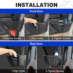 NeaLia Ford Bronco Door Storage Pockets, Front & Rear Door Side Organizer Box, Interior Net Pocket Replacement Bezel Frame Trim Cup Holder for Bronco 2021 2022 2023 2024 2025 (Not Sport), 4PCS