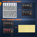 Nilight 3 Gang Rocker Switch Box 12V SPST ON Off Toggle Switches PD Type C and QC 3.0 USB Charger Voltmeter LED Light Waterproof Aluminum Mount Bracket Panel DIY Stickers for Boat Car RV Truck