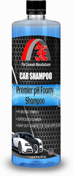 3E Blue Car Super Soap Highly Concentrated Shampoo Premier PH Foamy Car Wash Soap, Works with Foam Cannons, Foam Guns or Bucket Washes, Safe for Cars, Trucks, & More, Cherry Scent (16oz)