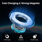 OHLPRO 15W Magsafe Car Mount Charger for iPhone 17, Fast Wireless Charging Magnetic CD Slot Holder with 3M Adhesive Base for Dashboard, Aluminum Shell, Compatible with iPhone 16 15 14 Series, Blue