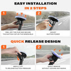 APPS2Car for Heavy-Duty MagSafe Truck Phone Mount, 4.33" Extra Large Vacuum Suction Cup, 20 Strong Magnets, Ultra-Stable Double-Rib Long Arm, Magnetic Phone Holder for Pickup, Semi Trucks, Tractor