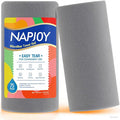 Napjoy Microfiber Cleaning Cloth Roll, 75PK Easy Tear Away Reusable Paper Towels, 12" x 12", Lint-Free and Scratch-Free with Patented Fiber Technology Microfiber Towel Roll, Grey