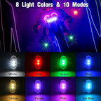 4PCS Wireless LED Strobe Lights with Remote Control, 8 Colors Rechargeable Led Lights Anti-Collision LED Emergency Warning Lights for Car Motorcycle Bike Drone Aircraft