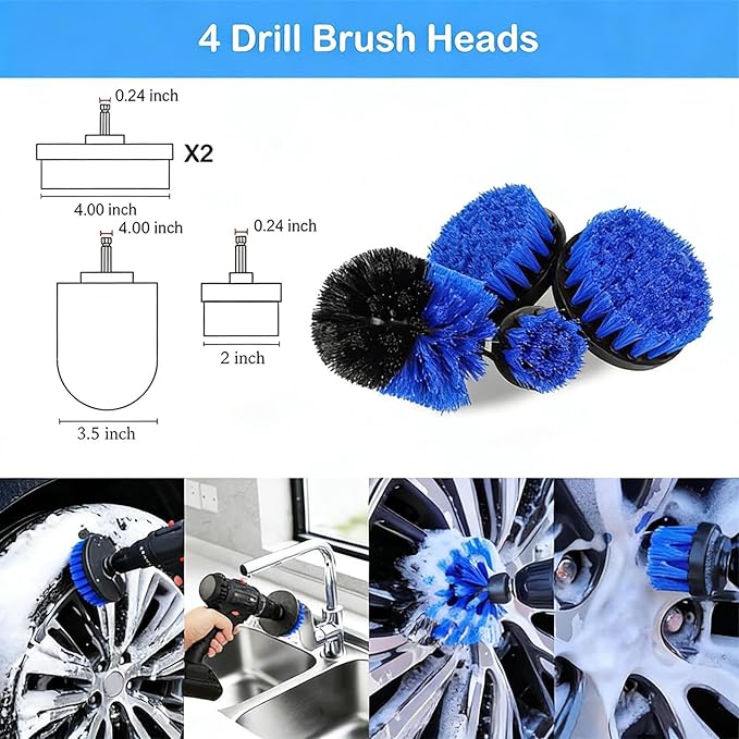 Auto Detailing Brush Kit, 36 Pieces, PP Multipurpose Soft Cleaning Tool Set with Scratch-Free Brushes for Interior, Exterior, Wheels, Dashboard, Seats
