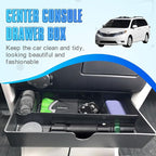 EDBETOS Console Drawer Tray Compatible with Toyota Sienna 2015-2019 2020 Interior Accessories Sienna Center Console Organizer Insert Tray Under Radio Storage Box Coin Container Phone Holder, ABS Black