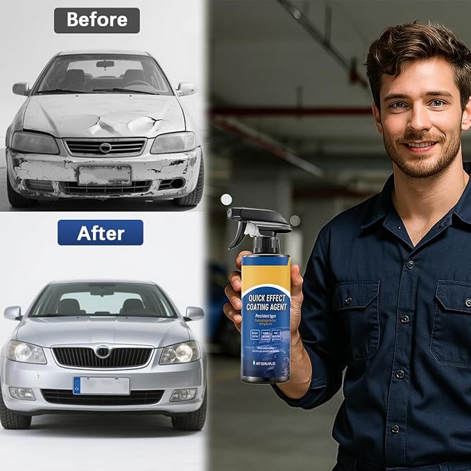 Car Coating Agent Spray, 3 in 1 High Protection Vehicle Quick-Acting Coating Agent Spray, Multifunctional Automotive Scratch Wax Polish Waterless Wash, Universal for SUV RV Truck