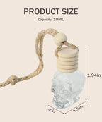bylikeho 7PCS Car Diffuser Bottle,Automotive Use Car Diffuser Car Hanging Glass Bottle,Car Accessories Car Decor Car Hanging Diffuser,Skull Glass Bottle Hanging Diffuser Bottle for Cars