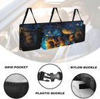 Yellow Sunflower Butterfly Backseat Trunk Organizer for Car Hanging Collapsible Cargo Bag Car Storage Organizer,Sturdy Space Saving Expert