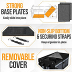 FORTEM Trunk Organizer For SUV Car Organizer and Storage, Multi-Compartment Storage Bag Car Accessories for Women Men, Perfect Christmas Gifts, 1680D Oxford, Non Slip Bottom, Straps, Soft Cover (50L)